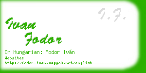ivan fodor business card
